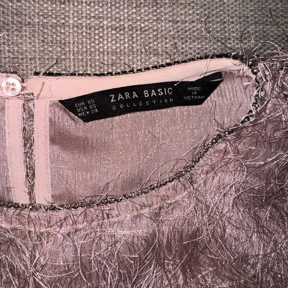 Zara Basic Collection Fuzzy Pink Top - Picture 4 of 5